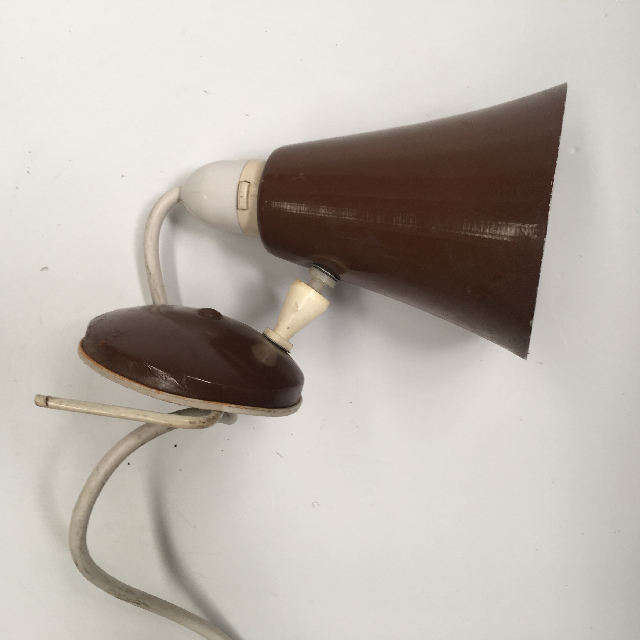 LAMP, Bedside Light (Clip On) - 1970s Brown